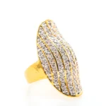 טבעת דגם צדף יהלומים זהב