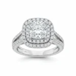 טבעת דגם ריבוע יהלומיים כסף